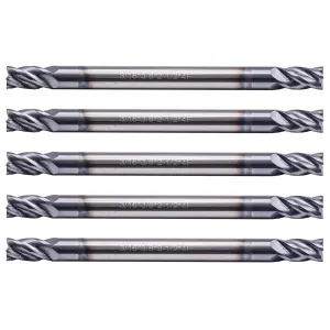 BestParts 5pcs 3/16" Solid Carbide Square End Mills - Double End - AlTiN Coated, 4 Flute, 35 Degree Helix, 3/16" Cutting Diameter, 3/16 inch Shank Diameter, 3/8" Length of Cut, 2-1/2" Overall Length