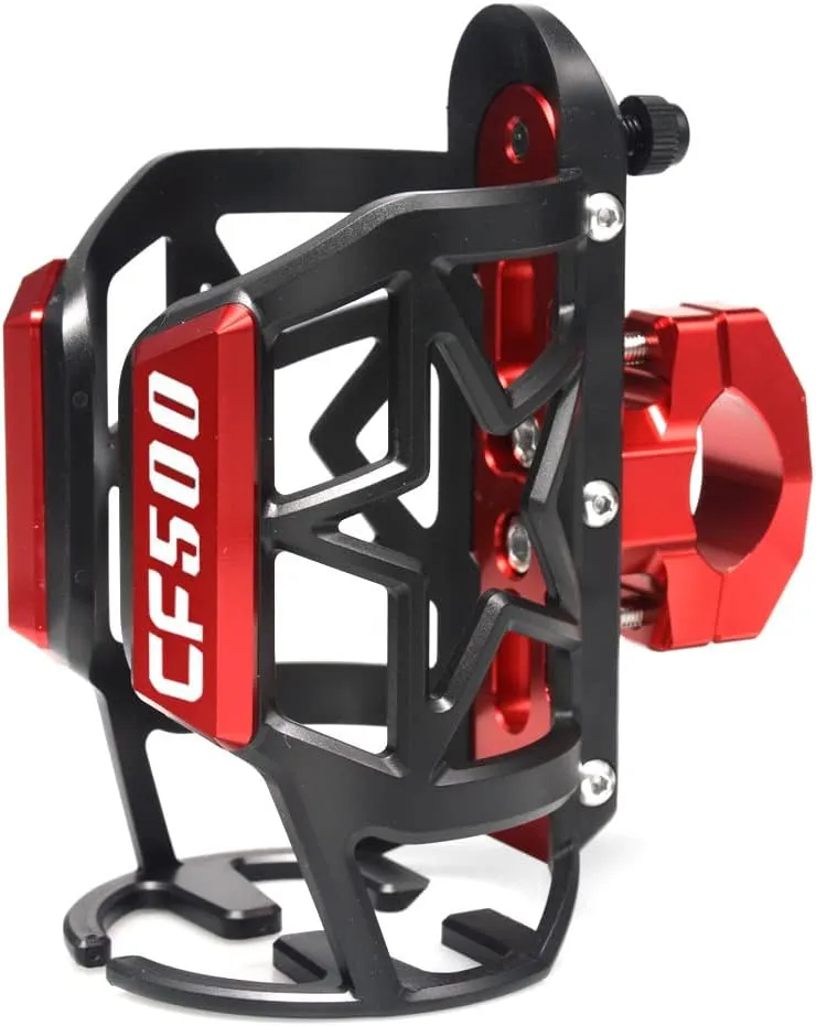 Beverage Water Bottle Drink Cup Holder Bracket Handlebar Mounting fits for CFMOTO Off-Road ATV CFORCE 500 All Years (Red)