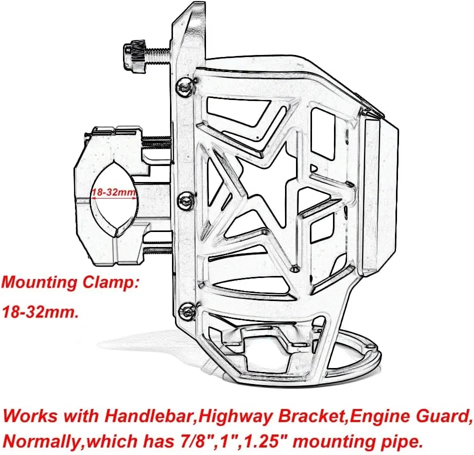 Beverage Water Bottle Drink Cup Holder Bracket Handlebar Mounting fits for CFMOTO Off-Road ATV CFORCE 500 All Years (Red)
