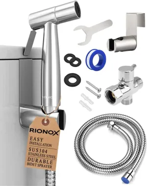 Bidet Sprayer - Adjustable Water Pressure Jet for Toilet, Handheld Bidet for Toilet, Easy Installation, Quality Stainless Steel, Durable Internals, Leakproof Design (Brushed Nickel)