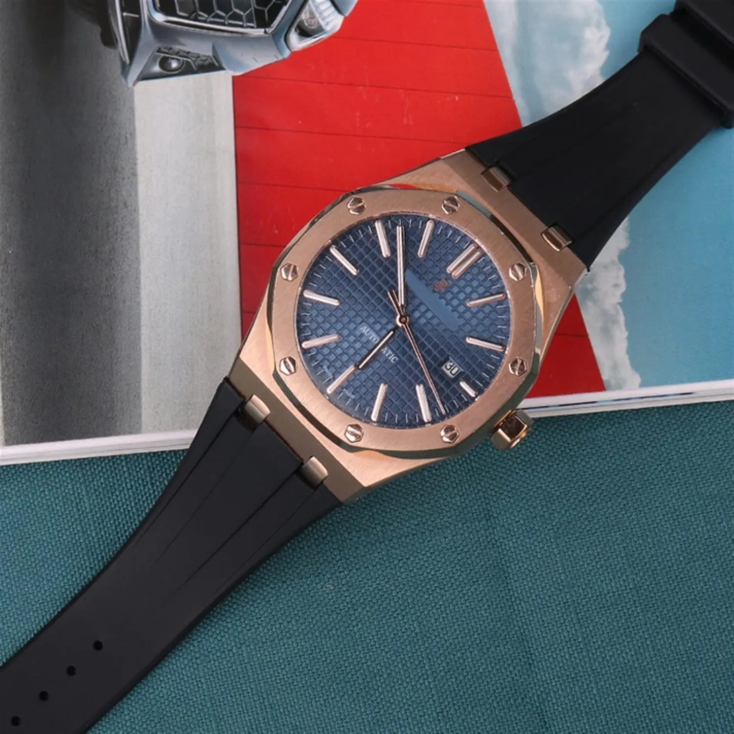 Black rubber Watchband For Audemars for Piguet Watch Strap for AP Band Men's Bracelet with butterfly buckle