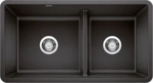 BLANCO 442525 Precis Reversible 1-3/4 w/Low Divide-Café Brown Sink, 33" L X 18" W X 9.5" D, Anthracite