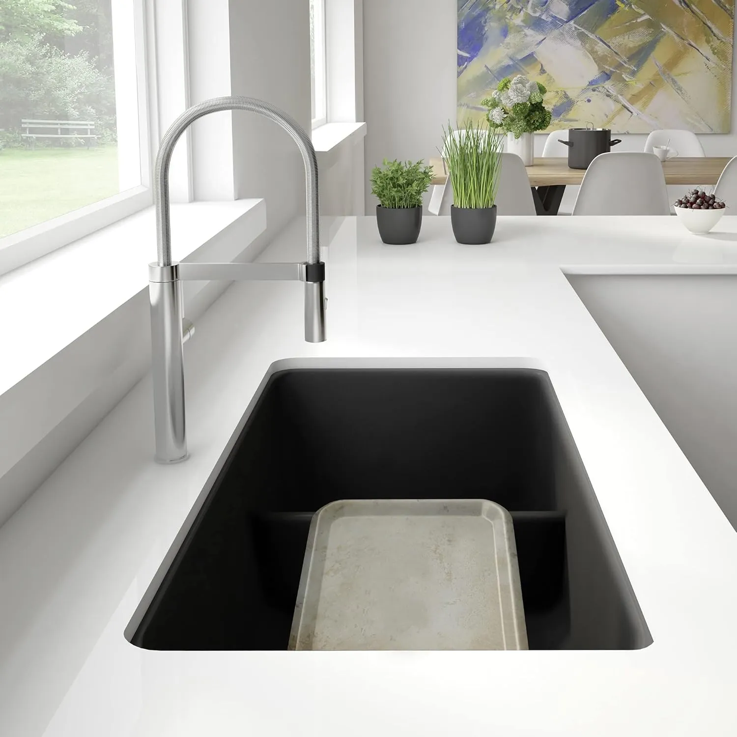 BLANCO 442525 Precis Reversible 1-3/4 w/Low Divide-Café Brown Sink, 33" L X 18" W X 9.5" D, Anthracite