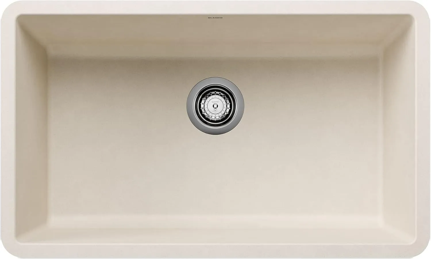 BLANCO 443083 Precis Silgranit 30” Single Bowl Undermount Kitchen Sink, Soft White