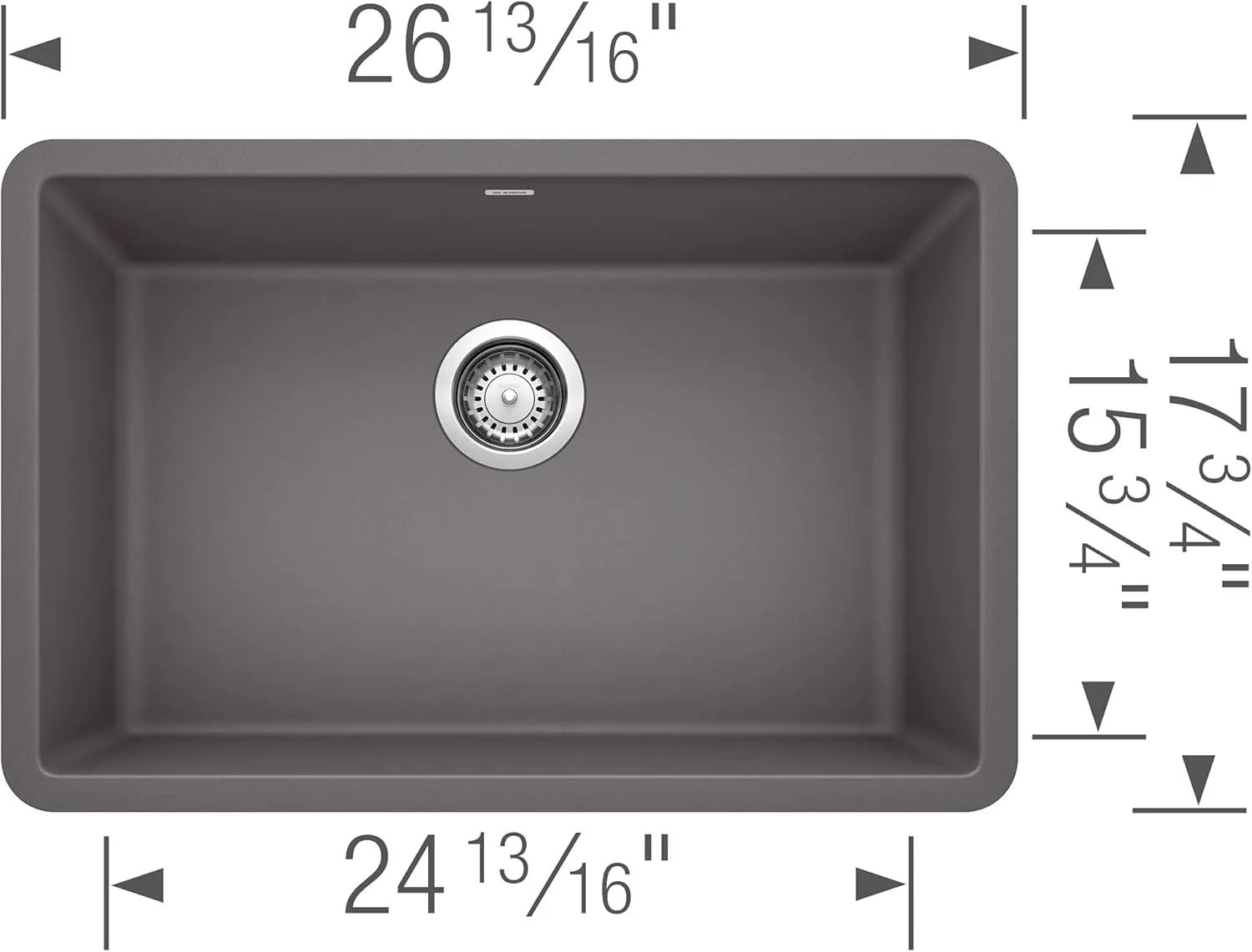 BLANCO, Cinder 522427 PRECIS SILGRANIT Single Bowl Undermount Kitchen Sink