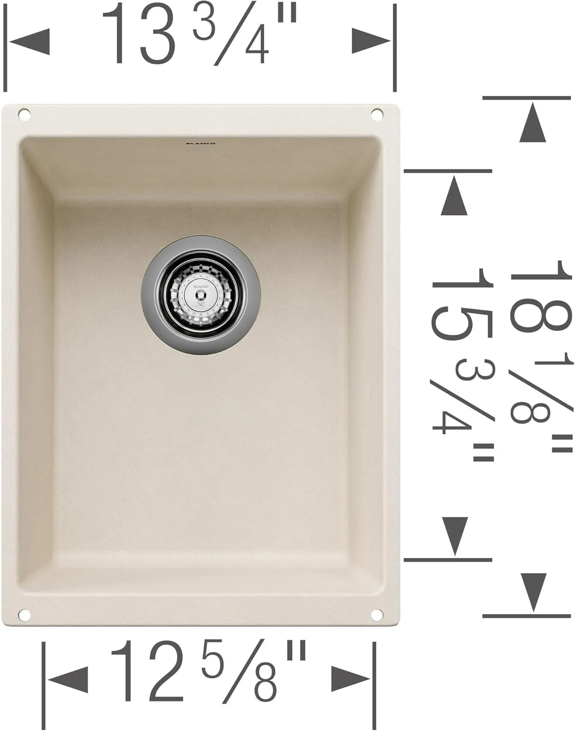 BLANCO Precis Bar/Prep Sink, Coal Black 14 Inch