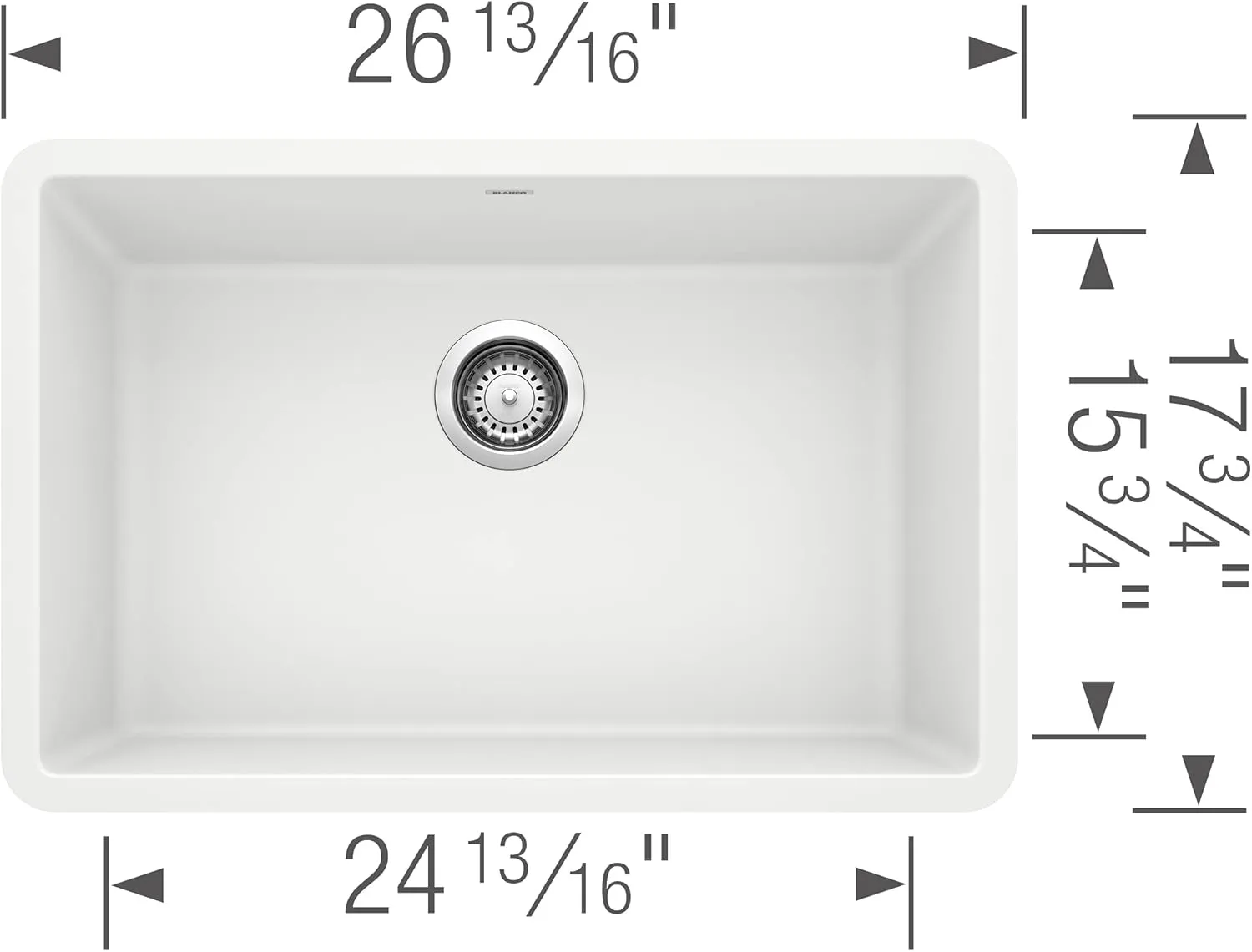 BLANCO, White 522429 PRECIS SILGRANIT Single Bowl Undermount Kitchen Sink