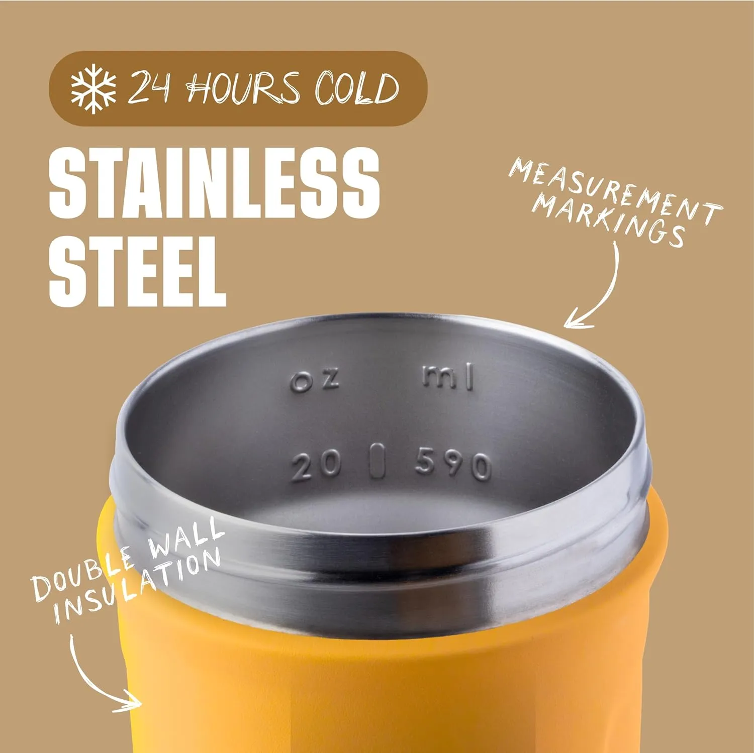 BlenderBottle Strada Shaker Cup Insulated Stainless Steel Water Bottle with Wire Whisk, 24-Ounce, Mango