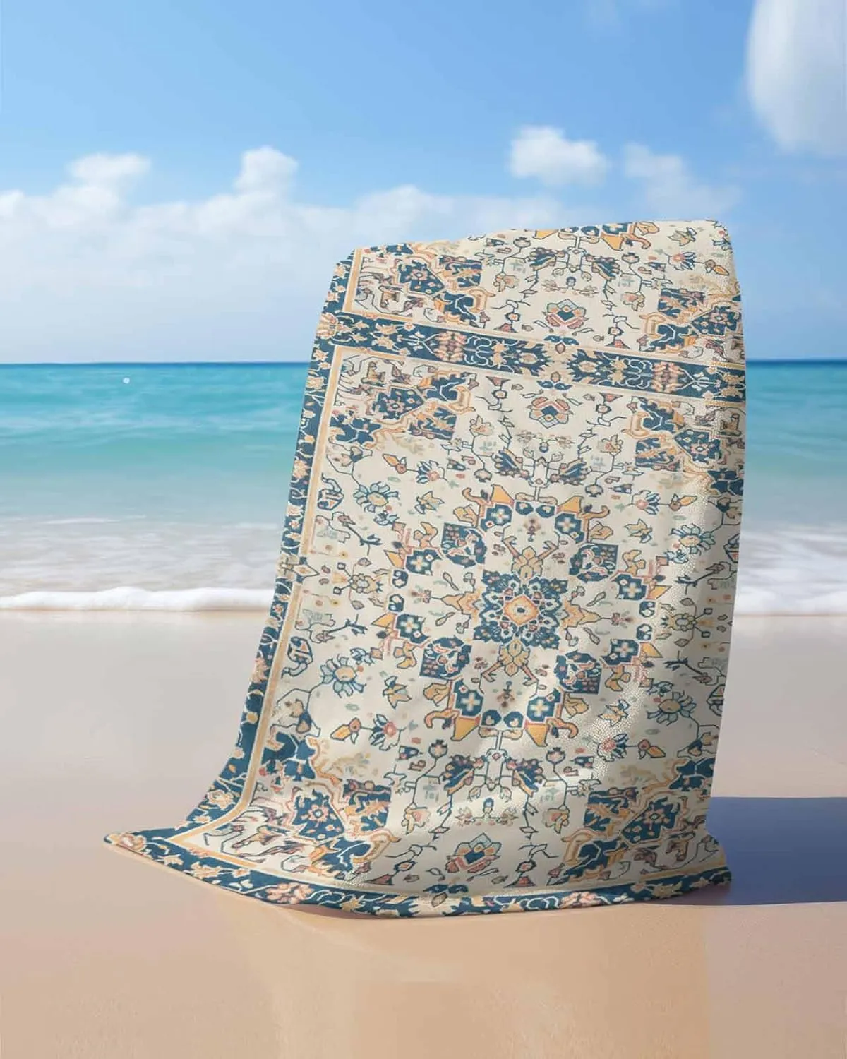Bohemia Beach Towel 31"x61" Microfiber Beach Towels Oversized Sand Free Quick Dry Beach Towel/Bath Towels/Yoga Towel/Pool Towels/Travel Towel for Women Men Girls Kids-Retro Pattern