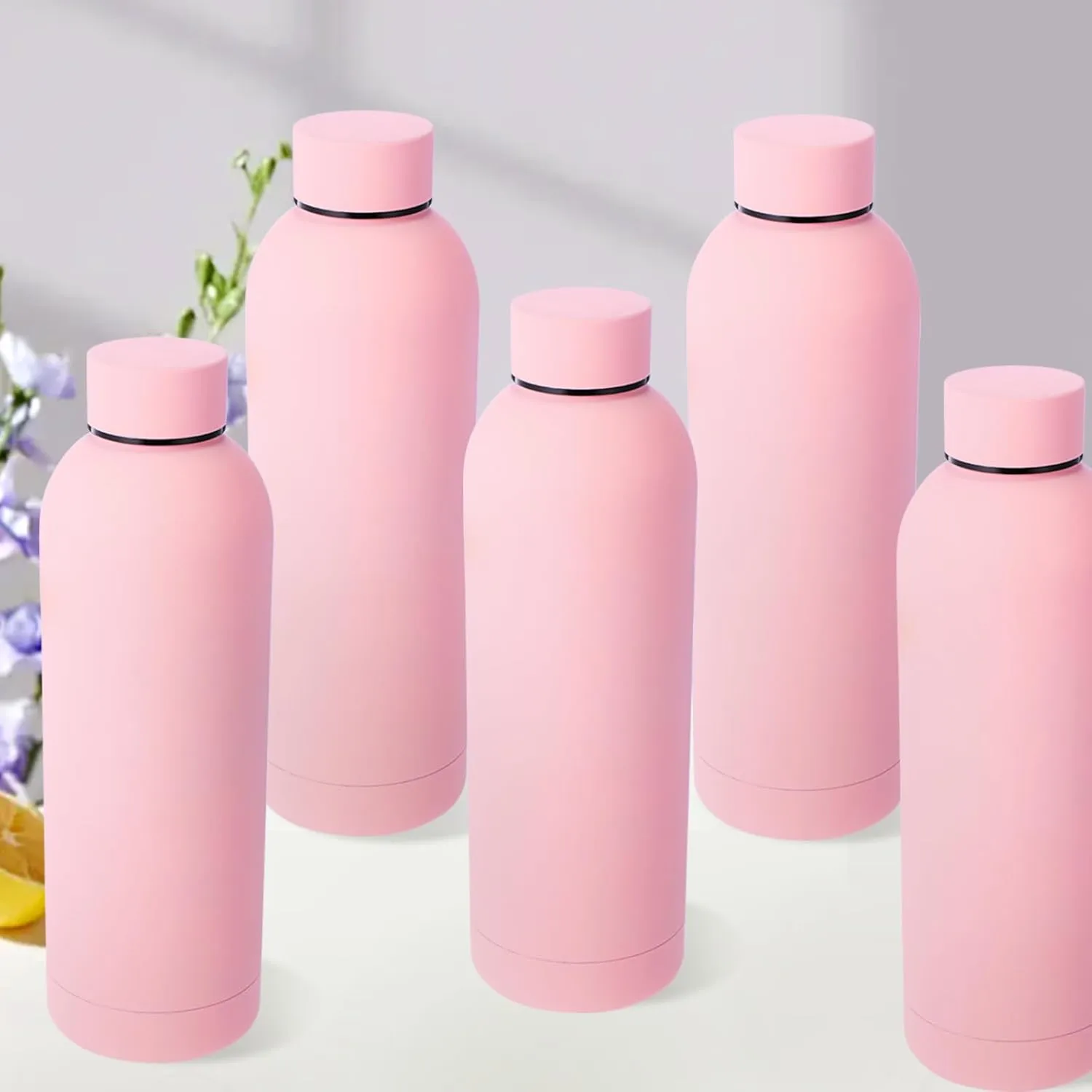 Bokon 10 Pcs Stainless Steel Water Bottle Bulk Double Layer Vacuum 17 oz Small Mouth Sport Insulated Metal Graduation Teacher CNA Gift Reusable Flask Leakproof Lid for Cyclist Runner