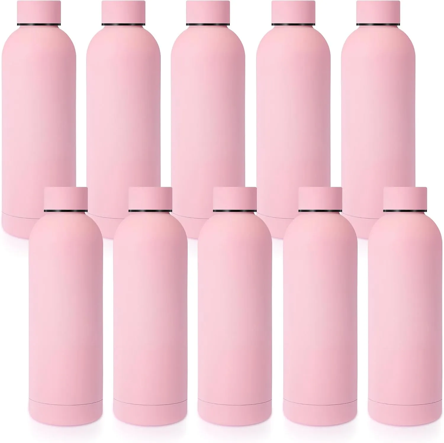 Bokon 10 Pcs Stainless Steel Water Bottle Bulk Double Layer Vacuum 17 oz Small Mouth Sport Insulated Metal Graduation Teacher CNA Gift Reusable Flask Leakproof Lid for Cyclist Runner
