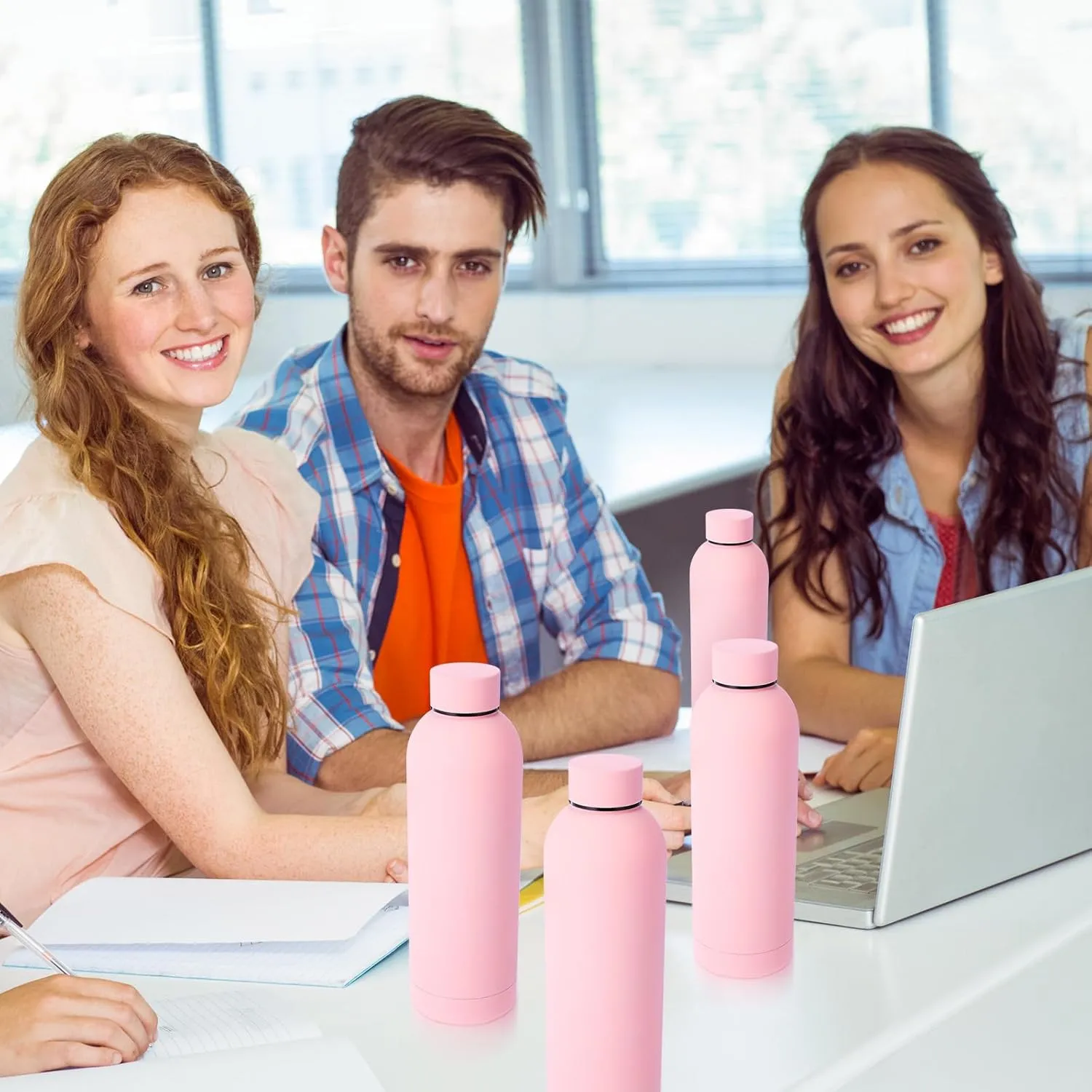 Bokon 10 Pcs Stainless Steel Water Bottle Bulk Double Layer Vacuum 17 oz Small Mouth Sport Insulated Metal Graduation Teacher CNA Gift Reusable Flask Leakproof Lid for Cyclist Runner