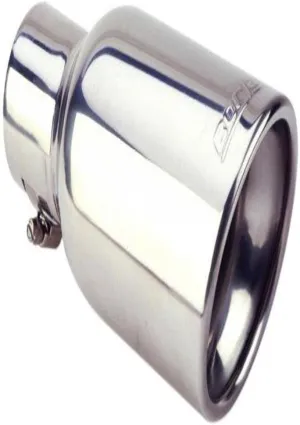 Borla 20154 Single Round Rolled Angle-Cut Tip w/ Clamp Borla Embossed, Stainless Steel