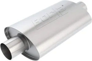 BORLA 40941 XR-1 Sportsman XR-1 Sportsman Racing Muffler - 2.5" Center Inlet/ 2.5" Center Outlet 4.25" x 7.88" Oval x 12" Long Body 17" Overall Length. Universal Part. Reversible Design.
