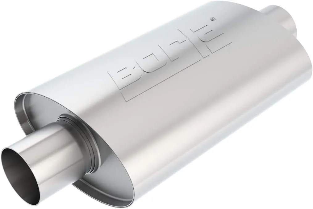 BORLA 40941 XR-1 Sportsman XR-1 Sportsman Racing Muffler - 2.5" Center Inlet/ 2.5" Center Outlet 4.25" x 7.88" Oval x 12" Long Body 17" Overall Length. Universal Part. Reversible Design.