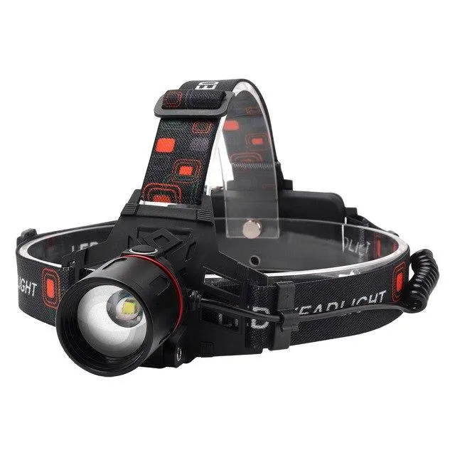 BORUiT New T6 LED Headlamp Flashlight Zoomable Rechargeable Headlights Waterproof Camping Hunting Head Torch by 18650 Battery