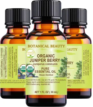 Botanical Beauty Organic Juniper Berry Essential Oil 100% Pure Therapeutic Grade, Premium Quality, Undiluted. 1 Fl Oz - 30 ml