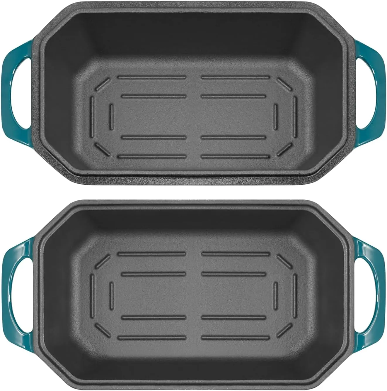 Bread Pan Cast Iron Loaf Pan with Lid Bread Loaf Pan 9x5 Inch Loaf Pan Enameled Cast Iron Sourdough Loaf Pan, DarkCyan