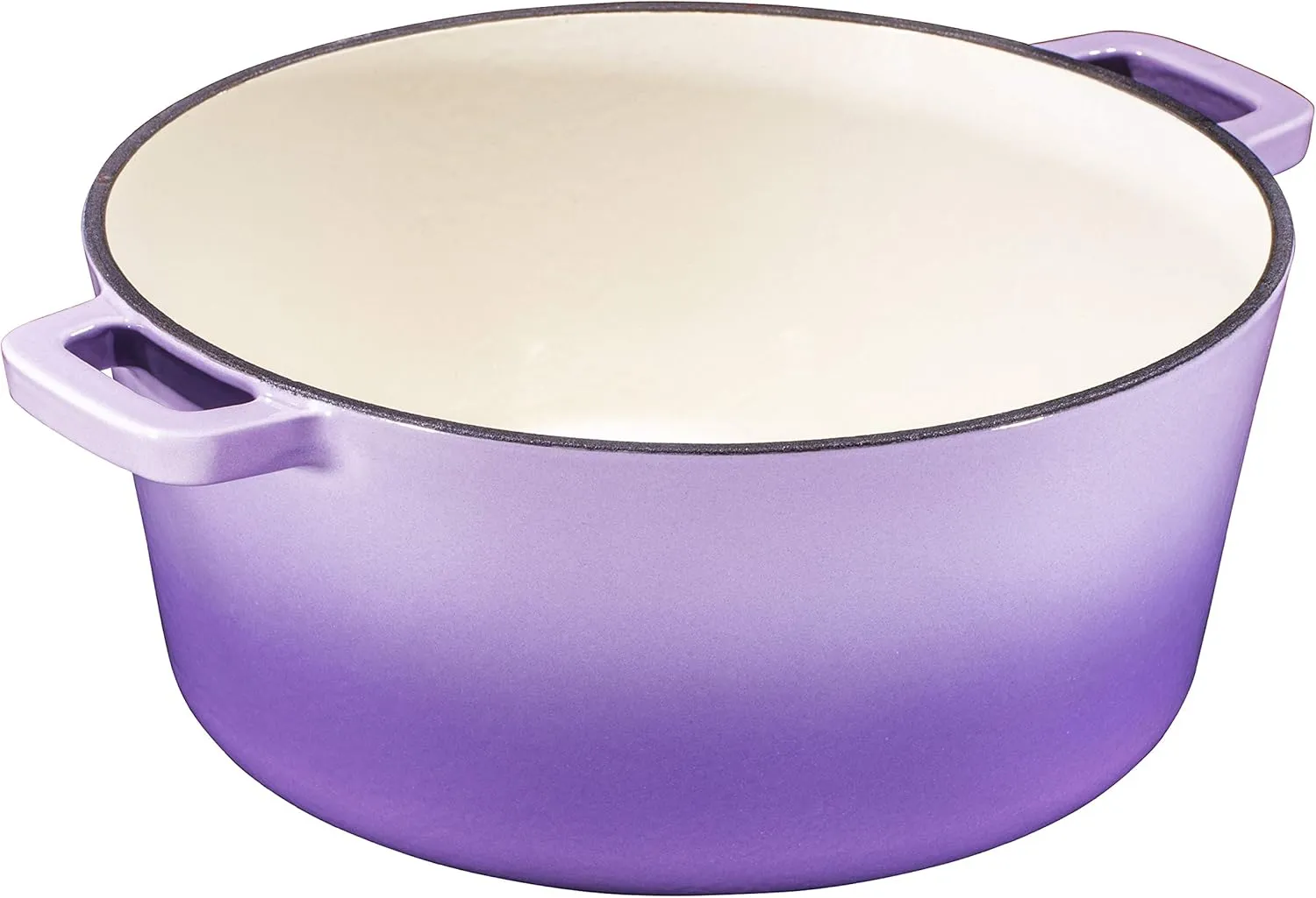 Bruntmor 2-in-1 Enamel Cast Iron Dutch Oven with Handles - Crock Pot Purple Cast Iron Pot with Skillet lid - All-in-One Cookware Braising Pan for Casserole Dish - 5 Quart, Purple