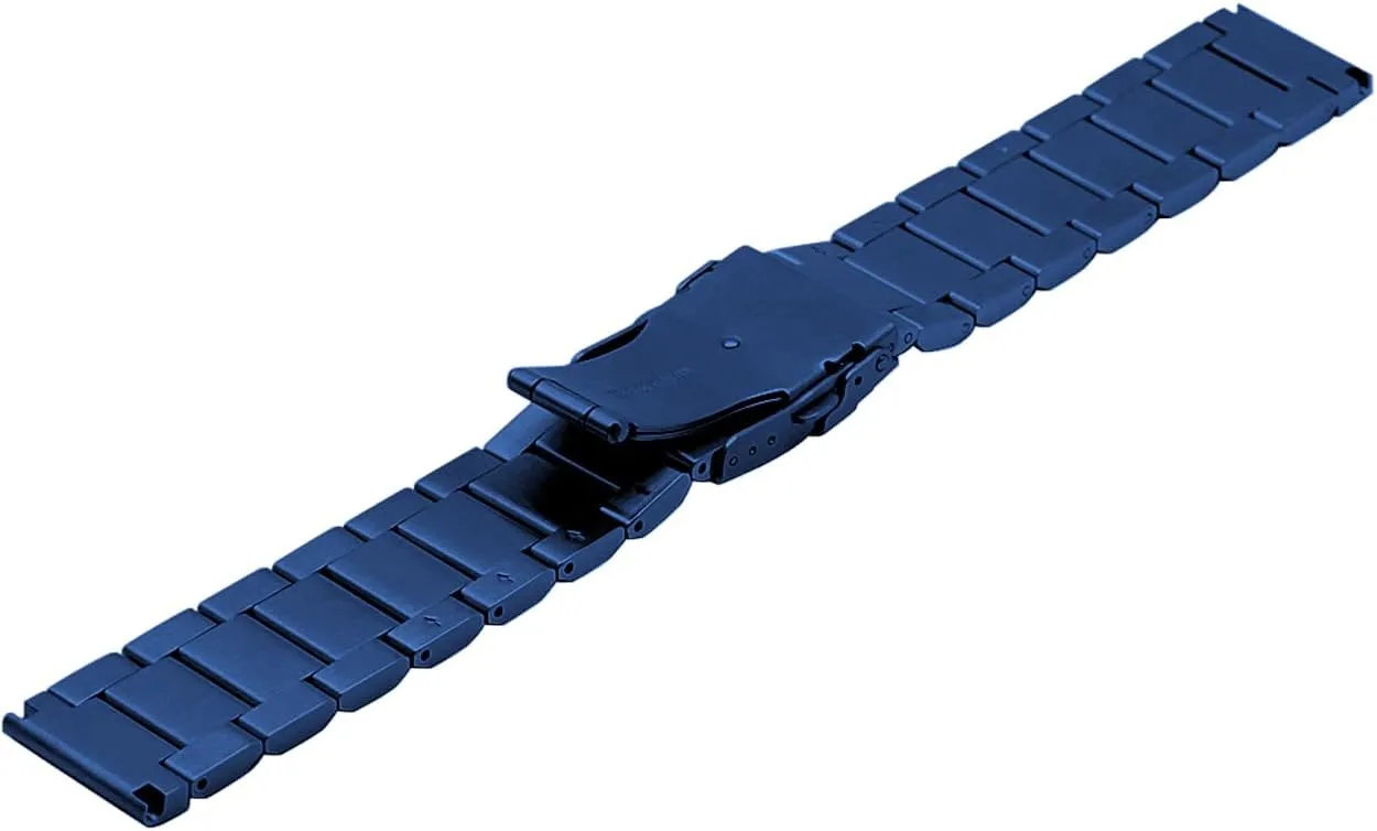Brush Matte Finish Metal Watch Band Stainless Steel Bracelet Straps 18mm/20mm/22mm/24mm Double Buckle Black or Silver,Gold