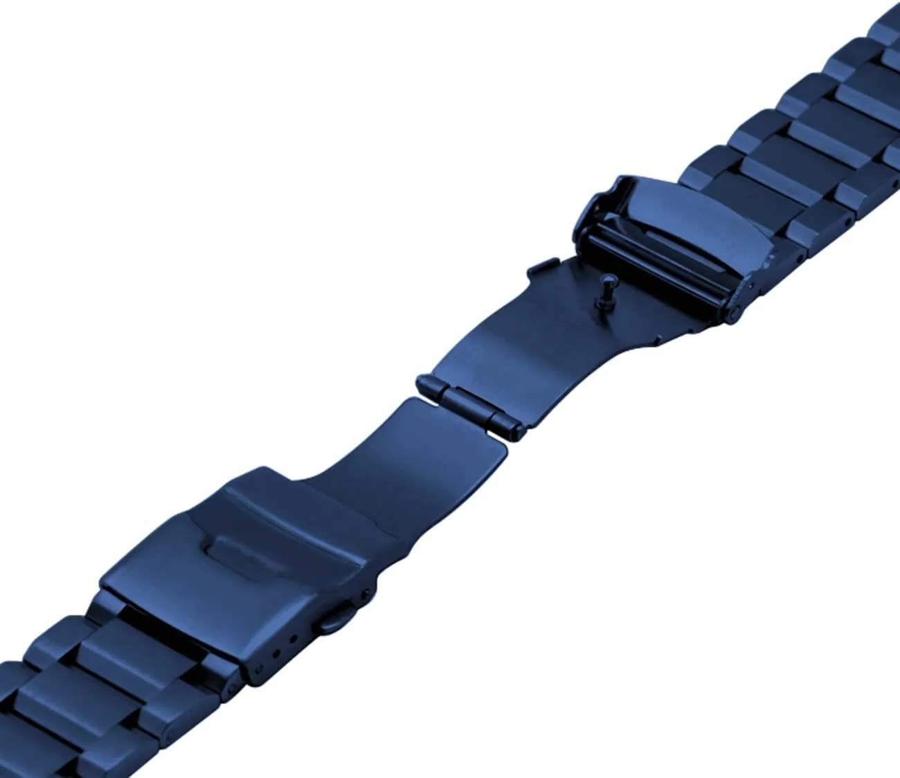 Brush Matte Finish Metal Watch Band Stainless Steel Bracelet Straps 18mm/20mm/22mm/24mm Double Buckle Black or Silver,Gold