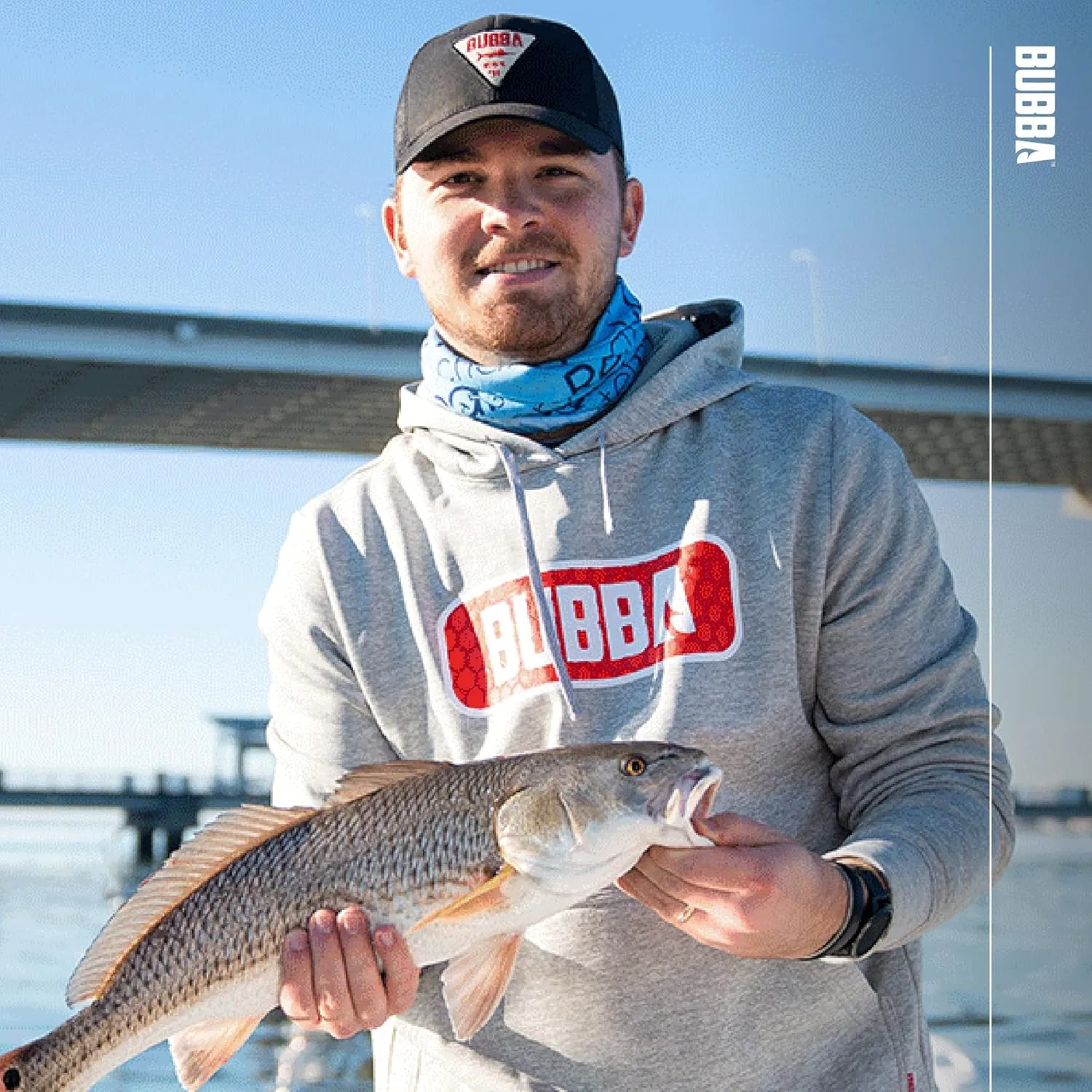 BUBBA Performance Fishing Hoodie with Moisture Repellent - UPF 50  Sun Protection - Moisture Wicking - Fishing, Hiking