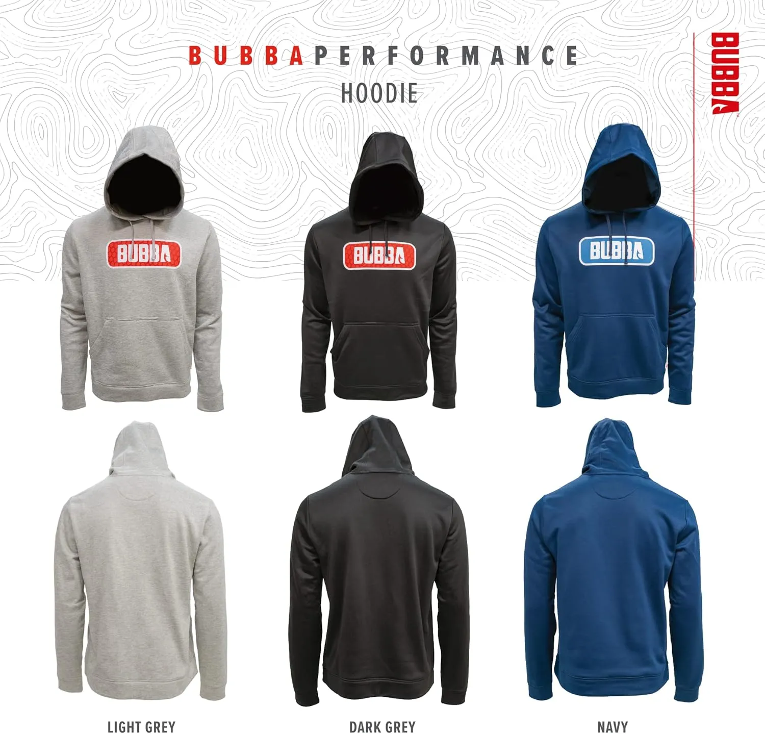 BUBBA Performance Fishing Hoodie with Moisture Repellent - UPF 50  Sun Protection - Moisture Wicking - Fishing, Hiking