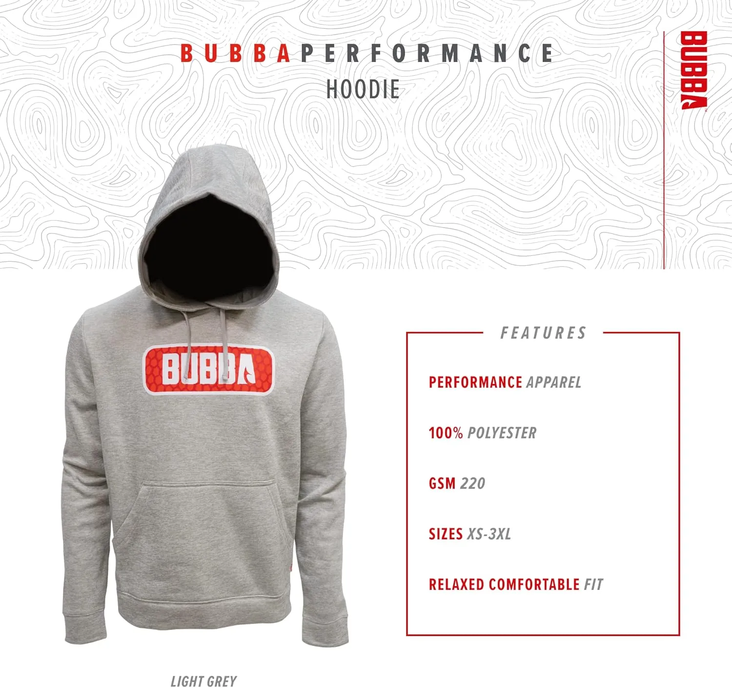 BUBBA Performance Fishing Hoodie with Moisture Repellent - UPF 50  Sun Protection - Moisture Wicking - Fishing, Hiking