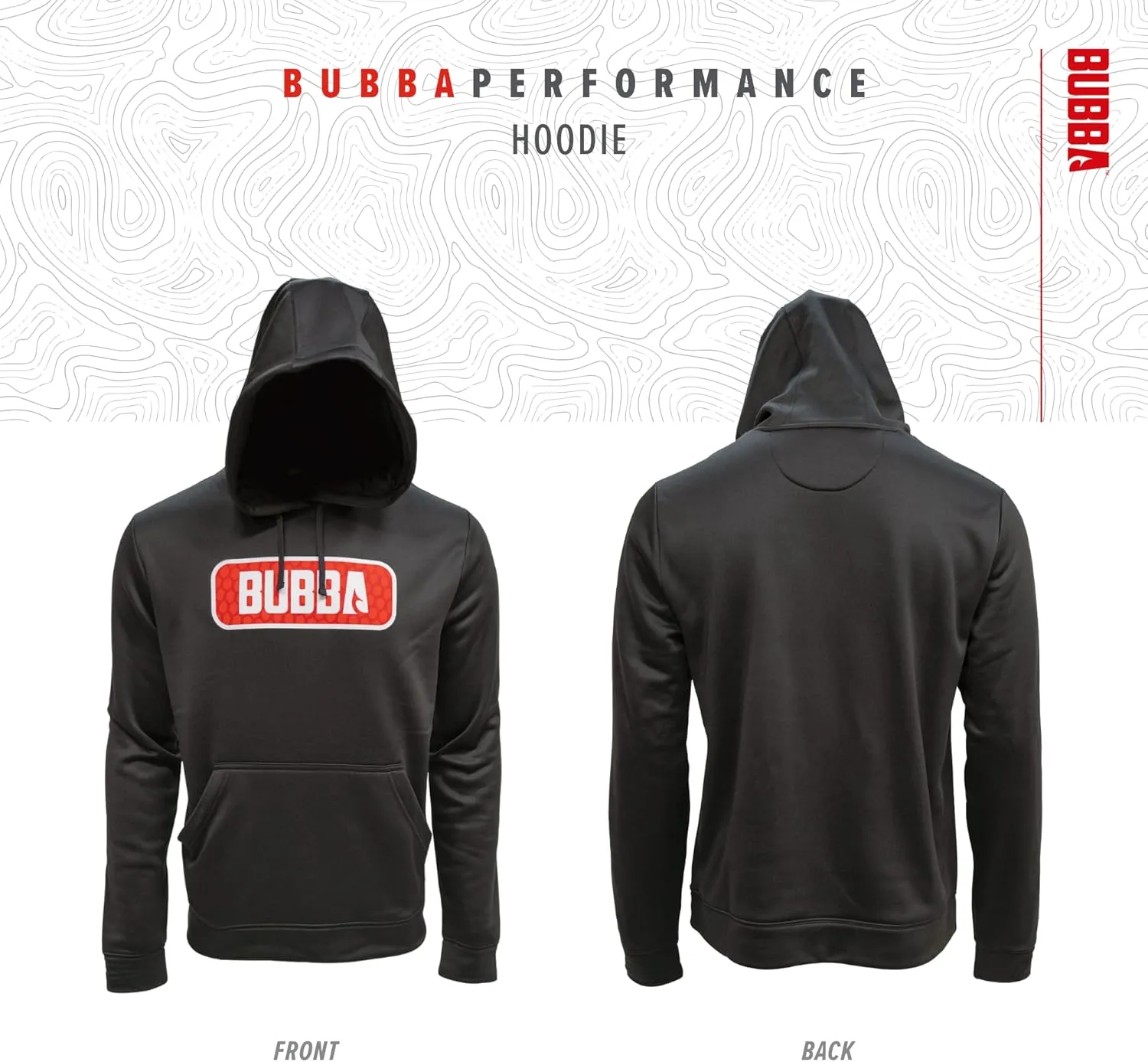 BUBBA Performance Fishing Hoodie with Moisture Repellent - UPF 50  Sun Protection - Moisture Wicking - Fishing, Hiking