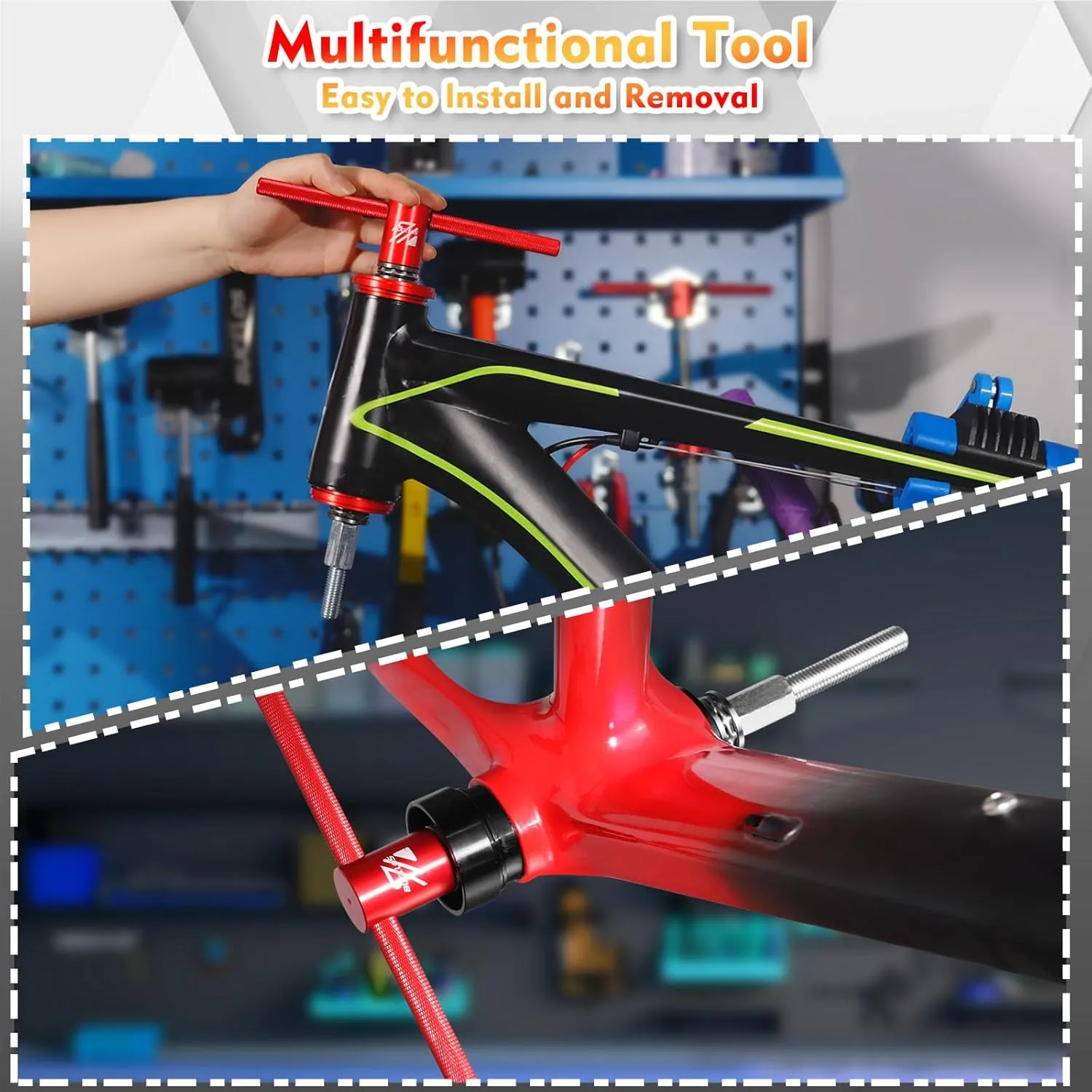 BUCKLOS Bike Headset Press-in Tool, Bottom Bracket Install Removal Tool Kit, Bearing Press Tool, Bicycle Repair Accessories Suitable for BB73 BB86 BB30 BB91 BB92 PF30