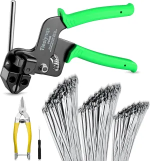 Cable Tie Gun Kit, Specialized Tool For Tightening And Cutting Stainless Steel Cable Ties, Comes With 150 Pieces Of Uv-Resistant Heavy-Duty Metal zip Ties And Industrial Scissors