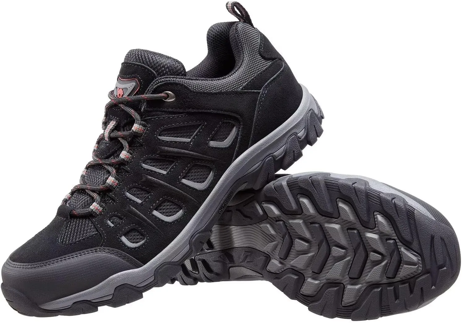 CAMEL CROWN Men's Waterproof Hiking Shoes Low Tops Leather Comfortable Lightweight Anti-Slip for Outdoor Trailing Camping Trekking Walking Work Black Size 8