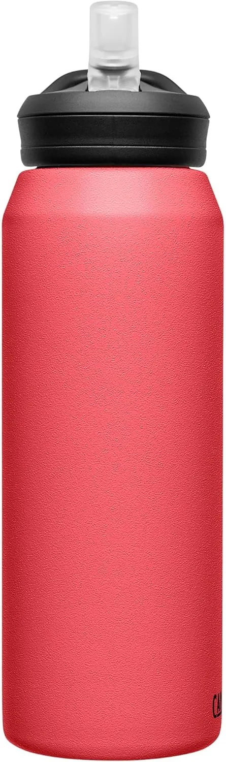 CamelBak eddy  Water Bottle with Straw 32oz - Insulated Stainless Steel, Wild Strawberry
