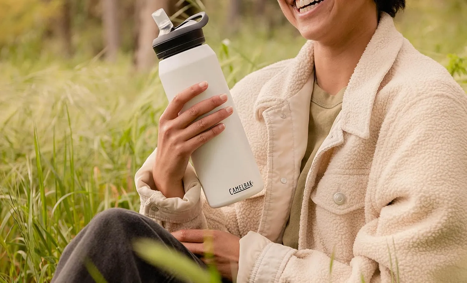 CamelBak eddy  Water Bottle with Straw 32oz - Insulated Stainless Steel, Wild Strawberry