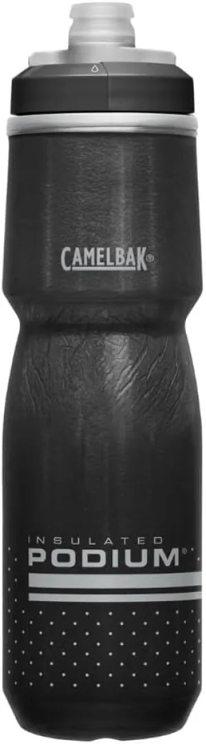 CamelBak Podium Chill Insulated Bike Water Bottle - Easy Squeeze Bottle - Fits Most Bike Cages - 24oz, Black