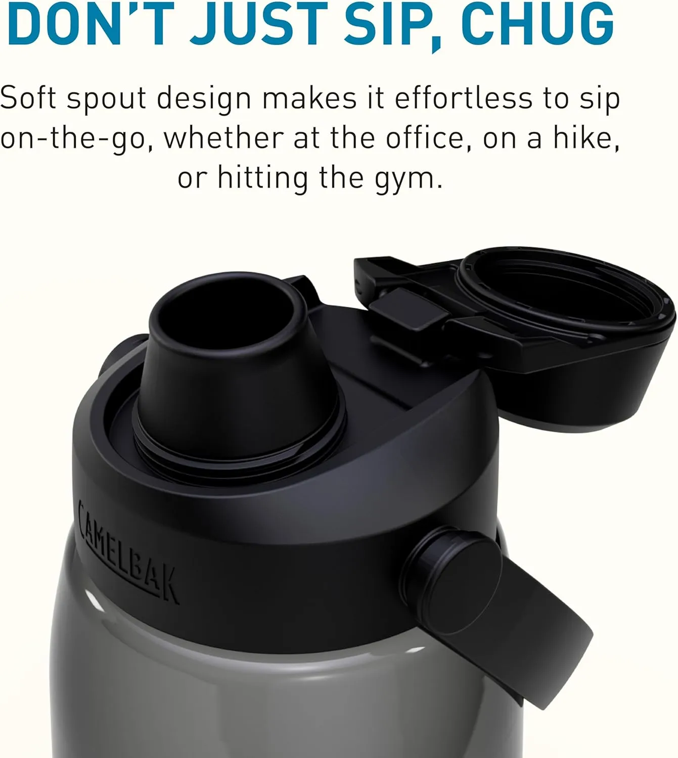 CamelBak Thrive Chug 32oz Water Bottle with Tritan Renew - Leak Proof Lid, Charcoal