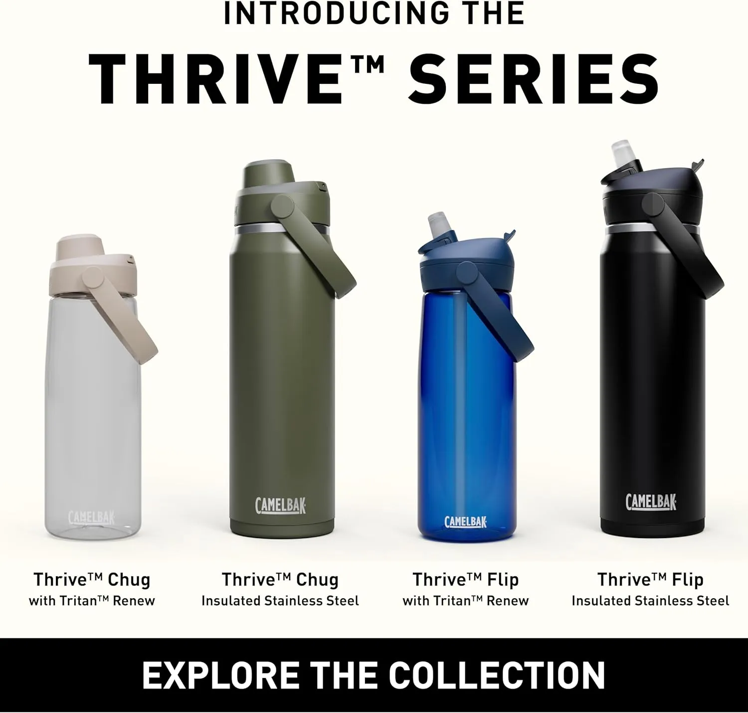 CamelBak Thrive Chug 32oz Water Bottle with Tritan Renew - Leak Proof Lid, Charcoal