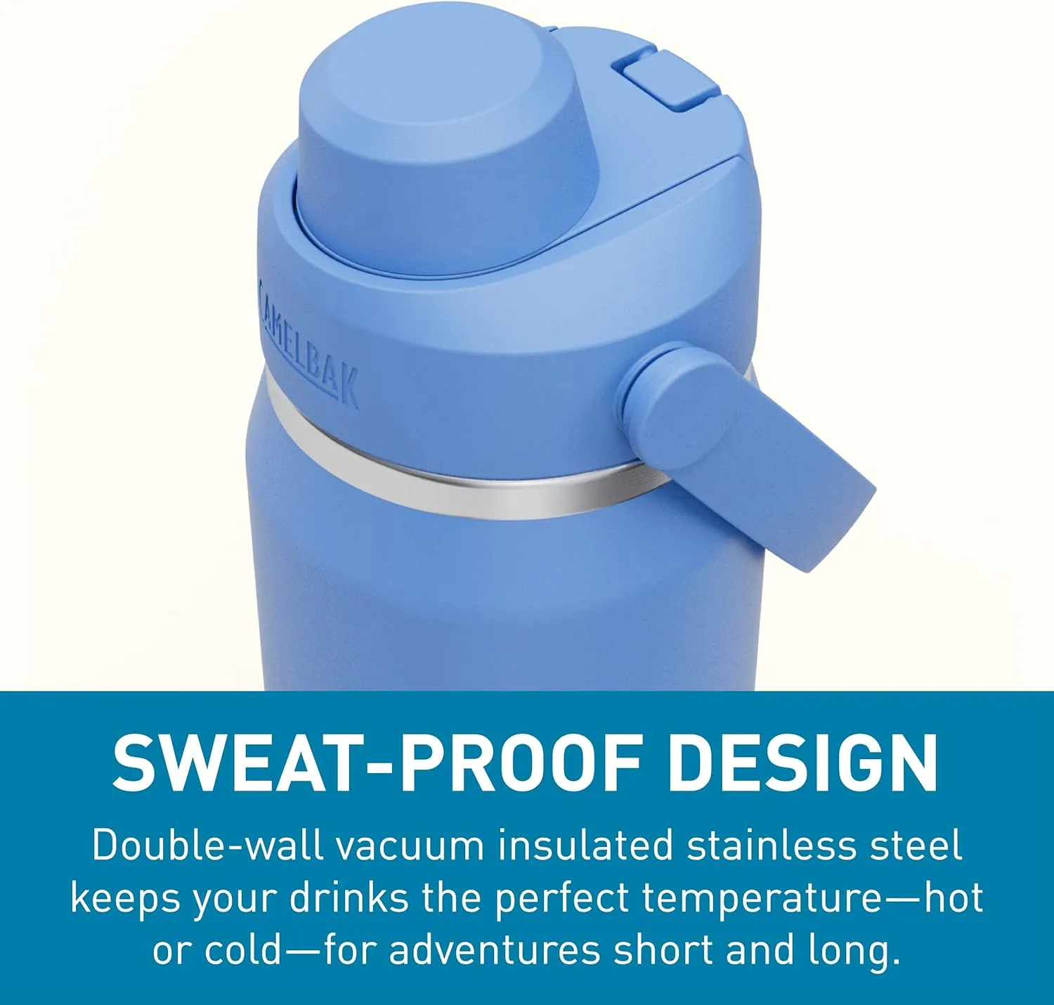CamelBak Thrive Chug Water Bottle 25oz - Insulated Stainless Steel, Sky Blue