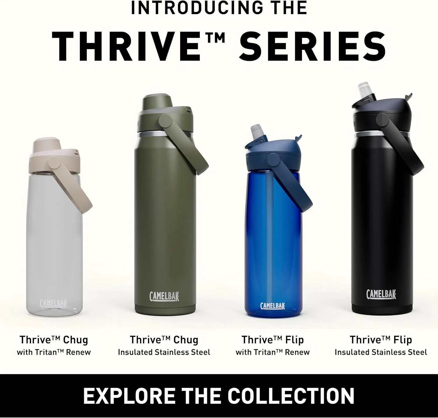 CamelBak Thrive Chug Water Bottle 25oz - Insulated Stainless Steel, Sky Blue