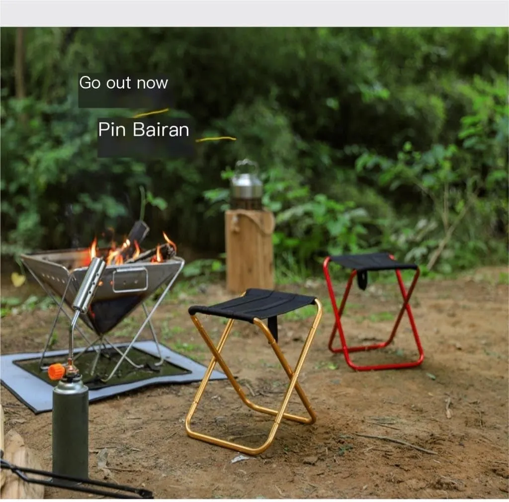 Camp Stool Outdoor Portable Aluminum Alloy Folding Stool, Ultra-Light Mini Chair, Outdoor Fishing Sketching for Adults Camping Stool(G,B)