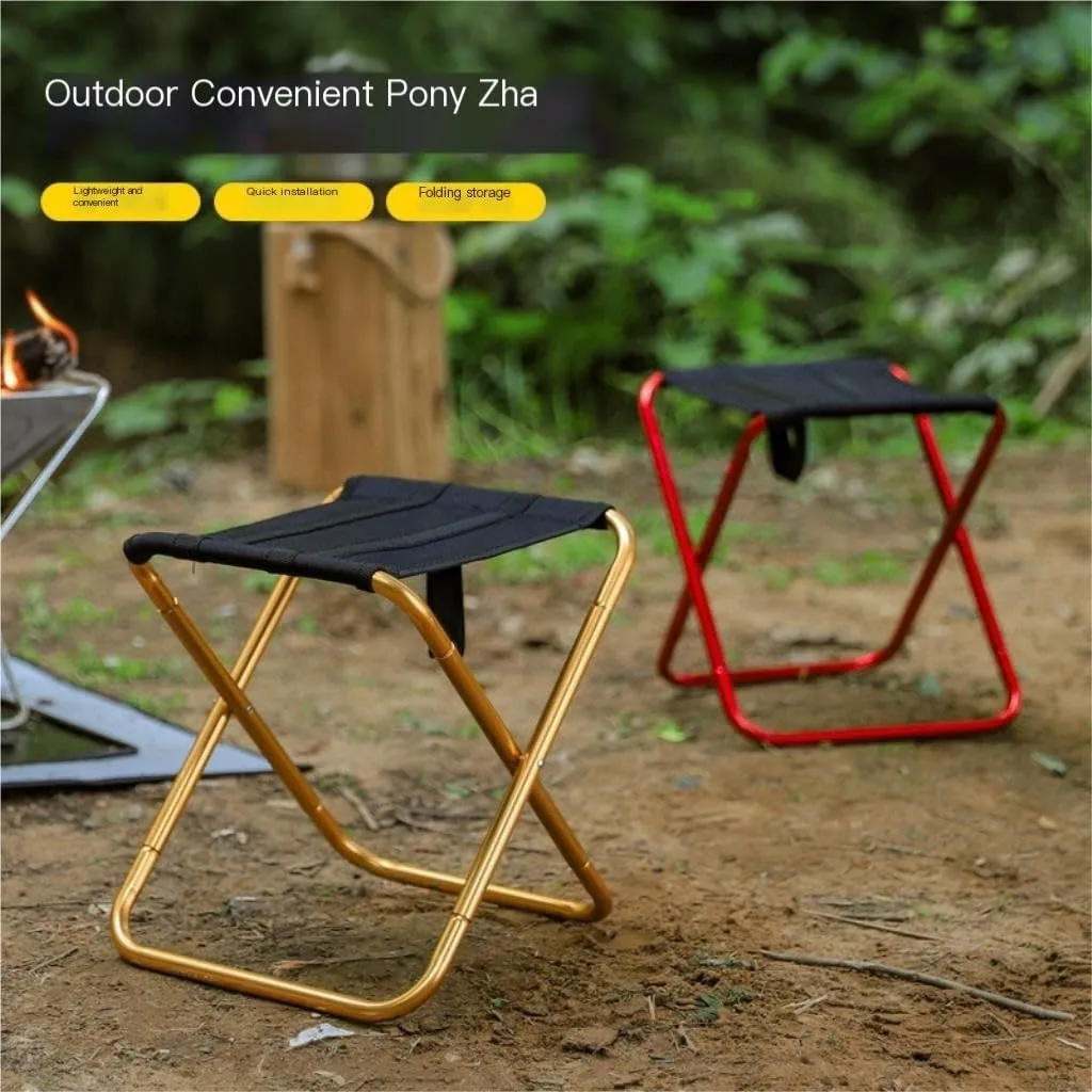 Camp Stool Outdoor Portable Aluminum Alloy Folding Stool, Ultra-Light Mini Chair, Outdoor Fishing Sketching for Adults Camping Stool(G,B)