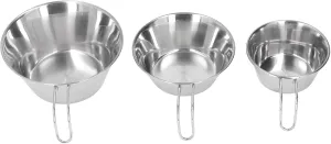 Camping Bowls, 3 Piece Stainless Steel Camping Bowl Set, Portable BBQ Folding Cup Bowl, Hiking Picnic Cookware for Outdoor Dining, Camping, Picnic