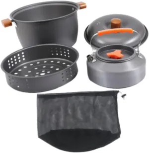 Camping Cookware Kit, Coffee Pot,Portable with Mesh Bag,Tableware,Outdoor Cooking Gear,Cooking Pot for Outdoor Sports,Camping