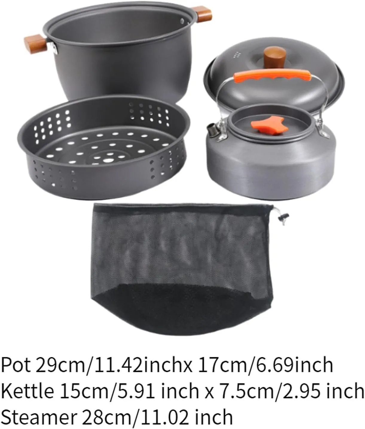Camping Cookware Kit, Coffee Pot,Portable with Mesh Bag,Tableware,Outdoor Cooking Gear,Cooking Pot for Outdoor Sports,Camping
