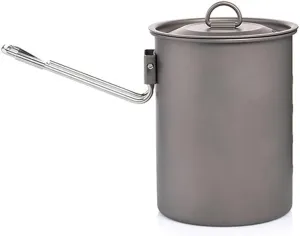 Camping Cookware Titanium Tableware Tourist Pot Outdoor Cooking Kitchen Picnic Utensils Backpack Hiking Trekking