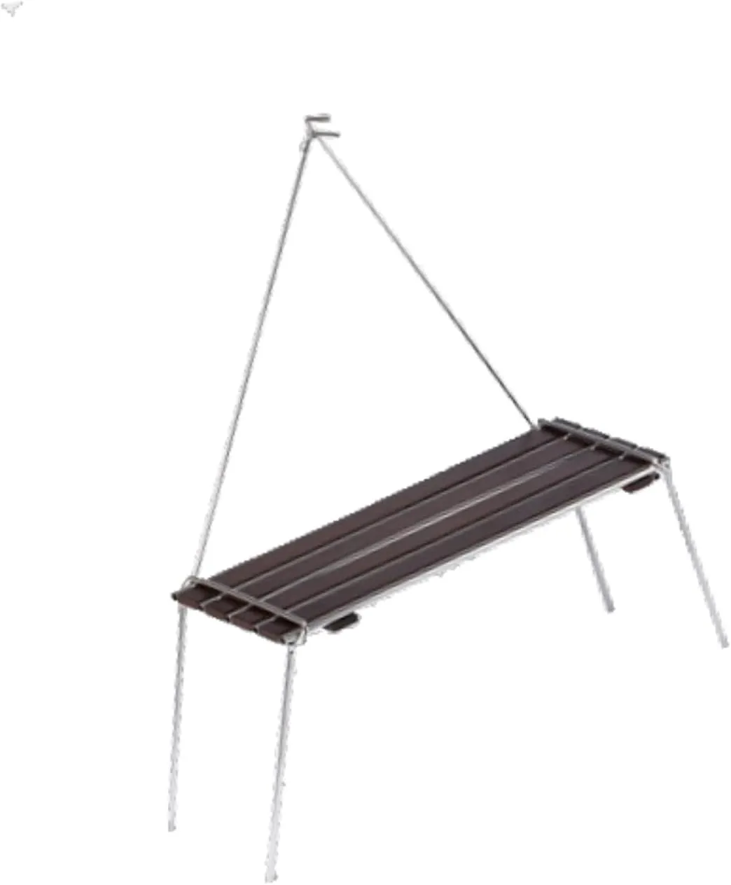 Camping Folding Table Portable Table Camping Furniture with Light Pole Wood Table for Outdoor Garden Travel Cooking Picnic
