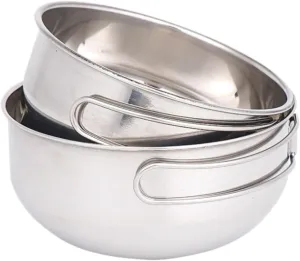 Camping Kitchen Utensil Outdoor Camping Folding Bowl 304 Stainless Steel Multifunctional Picnic Cooker for Outdoor Cooking