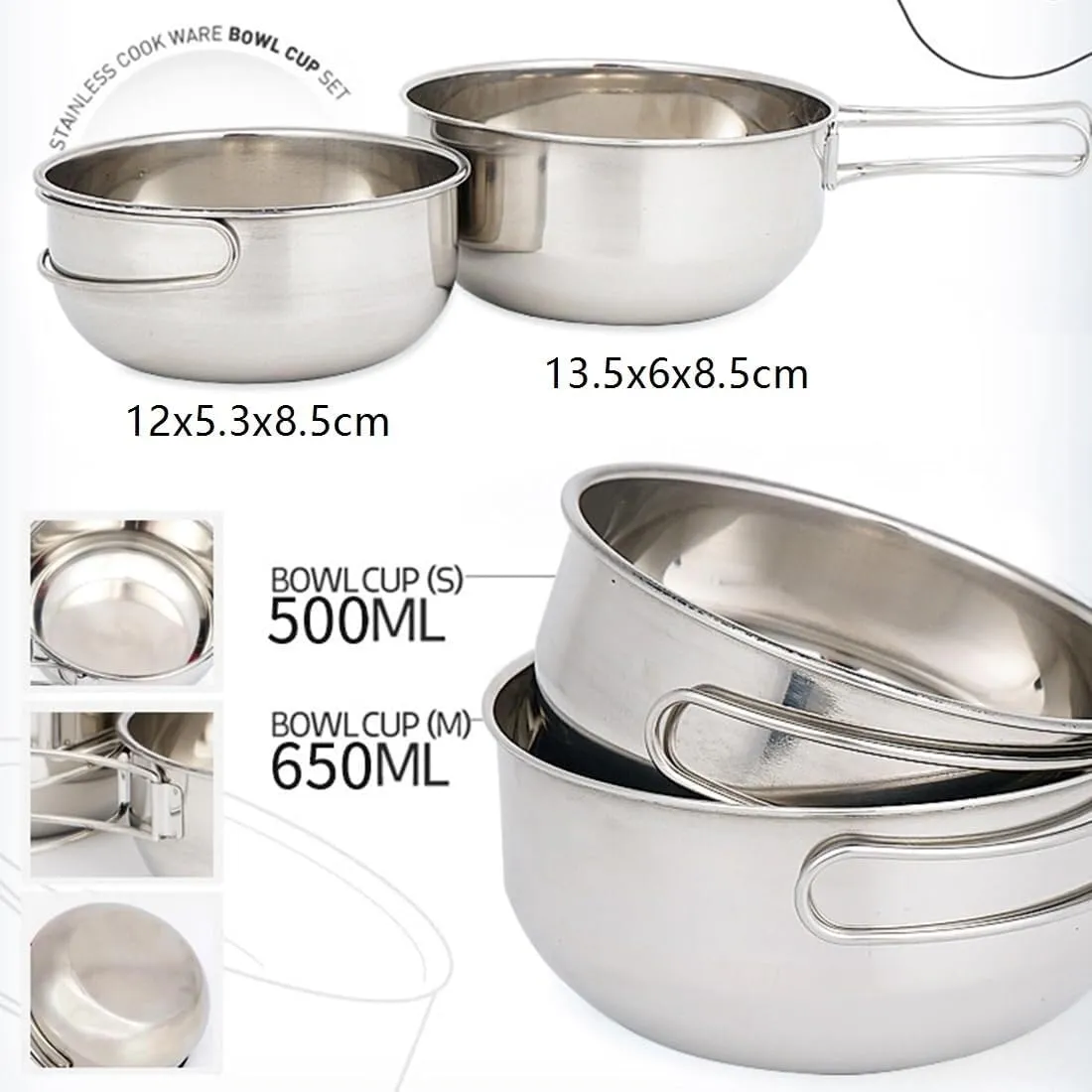Camping Kitchen Utensil Outdoor Camping Folding Bowl 304 Stainless Steel Multifunctional Picnic Cooker for Outdoor Cooking