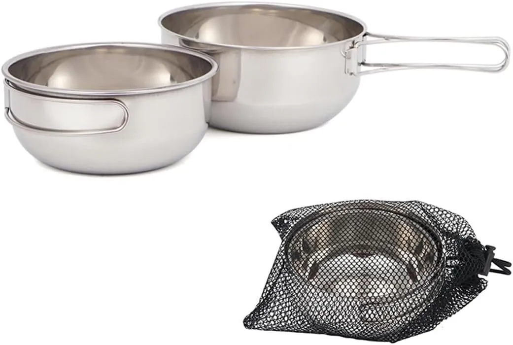Camping Kitchen Utensil Outdoor Camping Folding Bowl 304 Stainless Steel Multifunctional Picnic Cooker for Outdoor Cooking