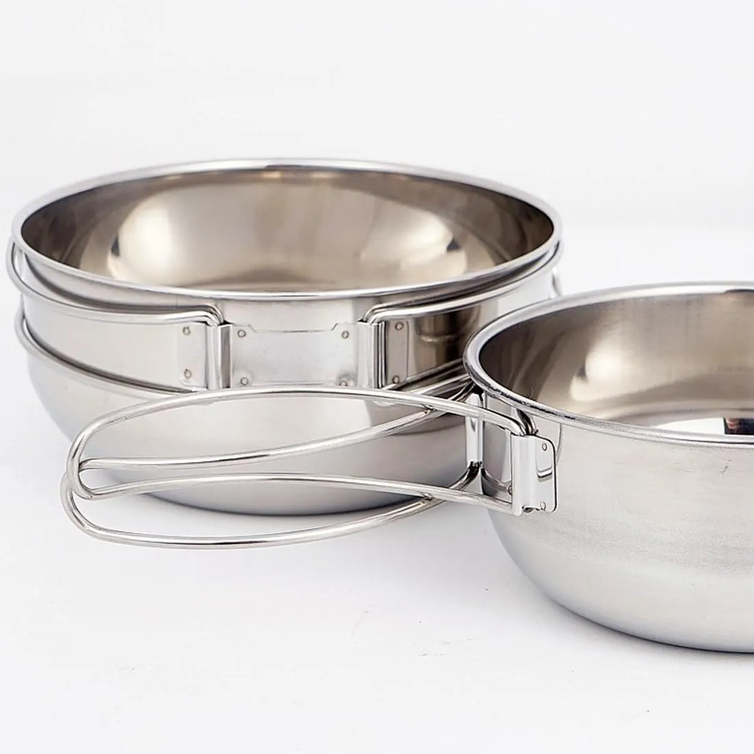 Camping Kitchen Utensil Outdoor Camping Folding Bowl 304 Stainless Steel Multifunctional Picnic Cooker for Outdoor Cooking